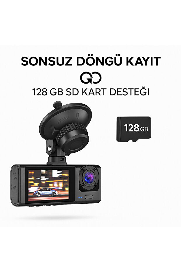 3 Kameralı Araç İçi Kayıt Sistemi